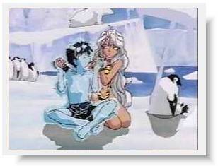 Keiichi, daydreaming about Belldandy, is rudely brought back to reality by Urd.