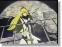 Maya: the Voice of Free Arcadia, is surrounded by occupation officers. Dramatic use of camera angle and forced perspective gives a greater sense of urgency.