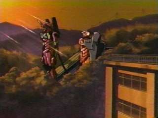 EVA-00 and EVA-01 are deployed from a hillside bunker.